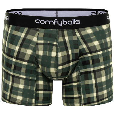 Boxershort groen geruit, Comfyballs cotton green checekered