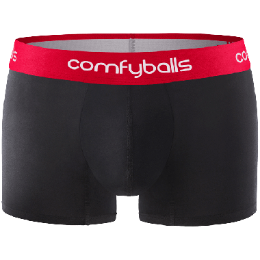 Comfyballs Underwear Cotton Regular Black Red boxershort