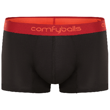 Comfyballs katoen, zwart met rode tailleband, regular
