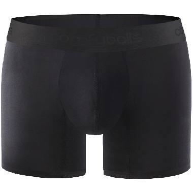 Comfyballs Underwear, Cotton Ghost Black Long Boxershort
