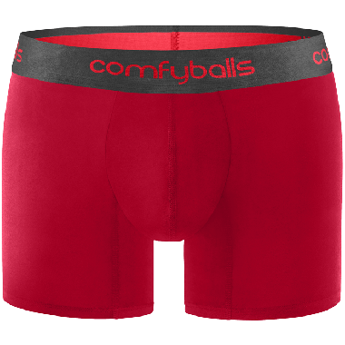 Comfyballs Underwear, Cotton Red Charcoal Long Boxershort
