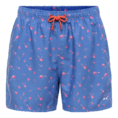 Zwembroek met pouch, Comfyballs blue flamingo
