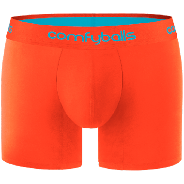 Comfyballs ultimate sportswear. Performance Sunset Orange Blue Long Boxershort
